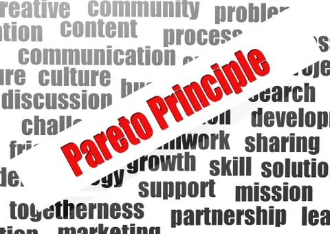 Pareto principle word cloud Stock Illustration