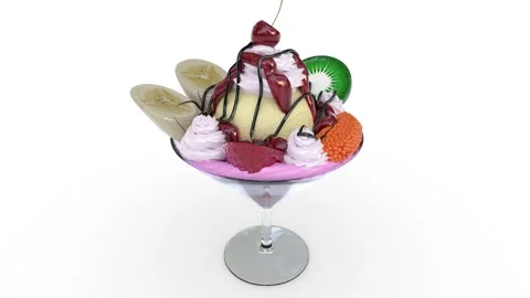 Parfait glass on white background Stock Footage 320545182