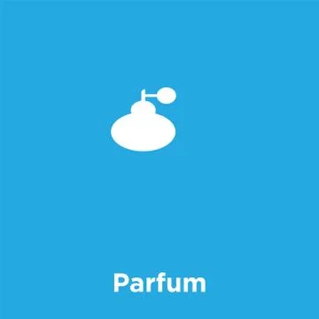 Parfum icon isolated on blue background Stock Illustration