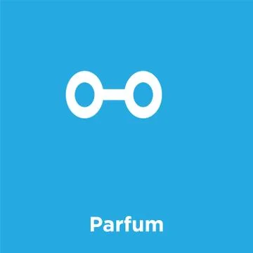 Parfum icon isolated on blue background Stock Illustration