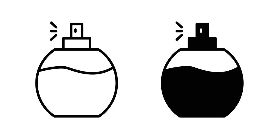 Parfum icon vector template set in black Stockillustratie