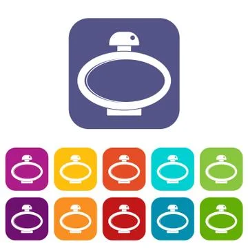 Parfume bottle icons set flat Stock Illustration