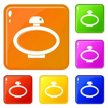 Parfume bottle icons set vector color Stock Illustration