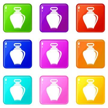 Parfume bottle set 9 Stock Illustration