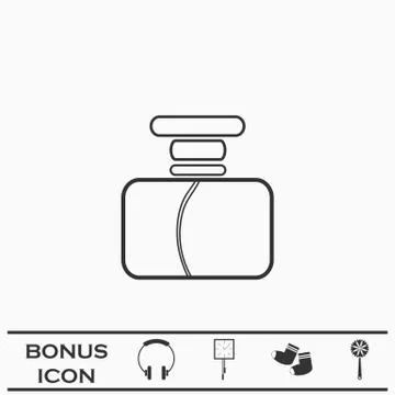 Parfume icon flat. Stock Illustration