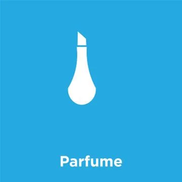 Parfume icon isolated on blue background Stock Illustration