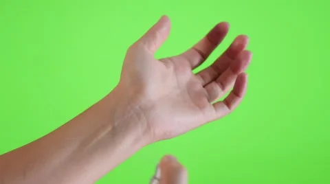 Parfume spray applying on the hand in front of green screen 4K 3840X2160  Stock Footage 52138665