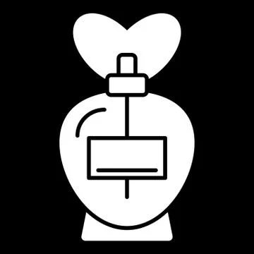 Parfume vector icon. White spray illustration on black background. Solid linear Illustrazione stock