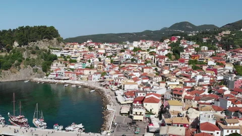 Parga, Greece. Drone-shot Stock Footage 141363150