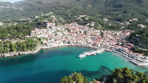 Parga, Greece. Drone-shot Stock Footage 141363167