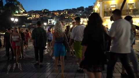 Parga Greece, Nightlife Summer 2022 Stock Footage