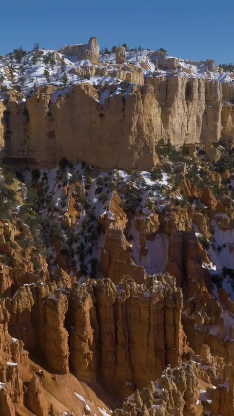 Paria View. Bryce Canyon in Winter. Utah, USA. Vertical Video Stock Footage 259189087