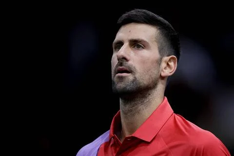  Paris, 02.11.2023 Tennis Rolex Paris Masters 2023, Novak Djokovic - Tallo... Stock Photos