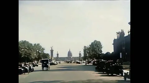 PARIS - 1920s - Large state buildings are shown and different ornamental Stock Footage 327740403