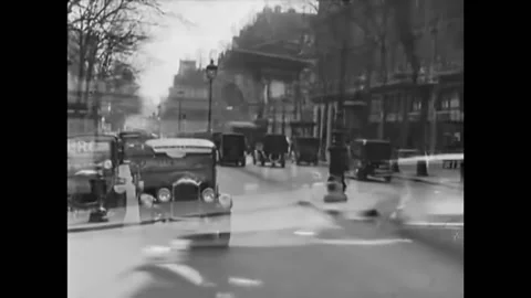 PARIS - 1928 - In this silent comedy, a drunk fireman stumbles into a subway Stock Footage 277299628