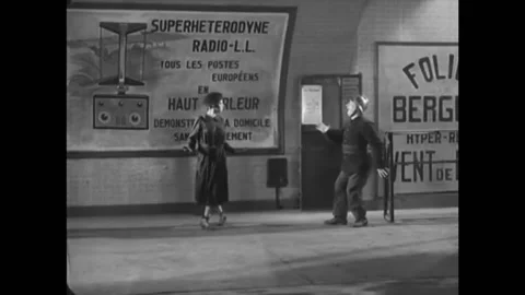 PARIS - 1928 - In this silent comedy, a hallucinating fireman sees Josephine Stock Footage 280182904
