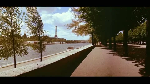 PARIS - 1955 - Skyline views of Paris include the Eiffel Tower. Stock Footage 328166520
