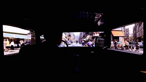PARIS - 1955 - View from inside a cab as it drives through Paris. Stock Footage 328166615