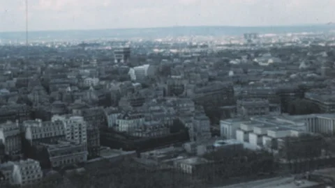 Paris - 1958: panorama of the city from the Eiffel Tower Stock Footage 149994204