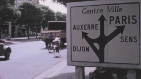 Paris - 1962: traffic in the streets Stock Footage 156797832
