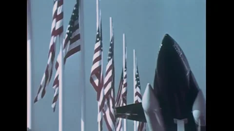 PARIS - 1967 - Aircrafts from the Soviet space program and NASA are displayed at Stock-Footage 341993584