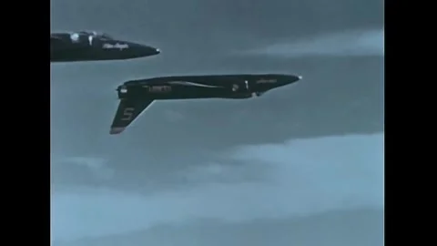 PARIS - 1967 - A pilot flips his plane upside-down for a while during a Blue Stock Footage 341993605
