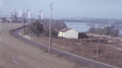 Paris - 1967: train window view while arriving in the city skyscrapers 動画素材 182994853