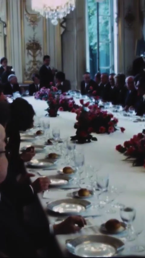 PARIS - 1969 - Buzz Aldrin, Michael Collins and Neil Armstrong and their wives Video stock 342655527