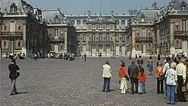 Paris - 1977: Visitors Walk At Versailles Stock Footage