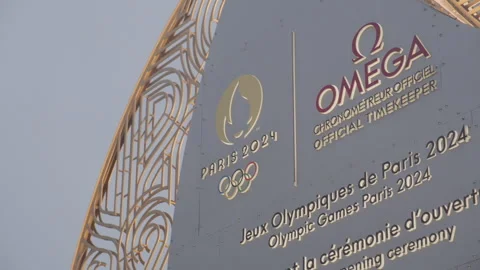 The Paris 2024 Olympic countdown clock Stock Footage 262019250