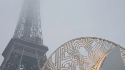 The Paris 2024 Olympic countdown clock Stock Footage 262046484
