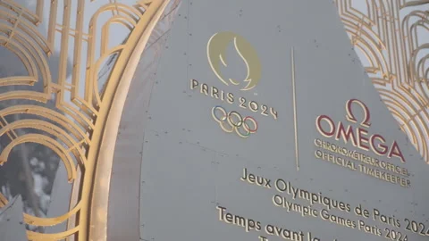 The Paris 2024 Olympic countdown clock Stock Footage 262050942