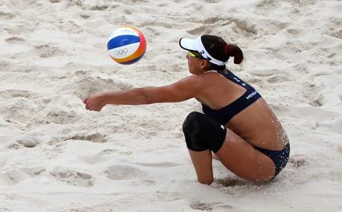 Paris 2024 Olympic Games - Beach Volleyball, France - 01 Aug 2024 Foto stock