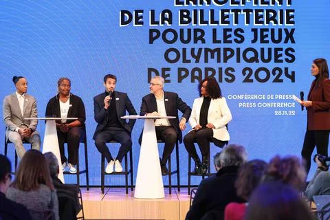 Paris 2024 Olympic Games ticketing campaign launch, France - 28 Nov 2022 Stock Photos