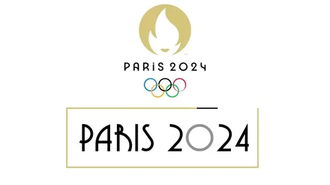 Paris 2024 Summer Olympics Logo In White... | Stock Video | Pond5