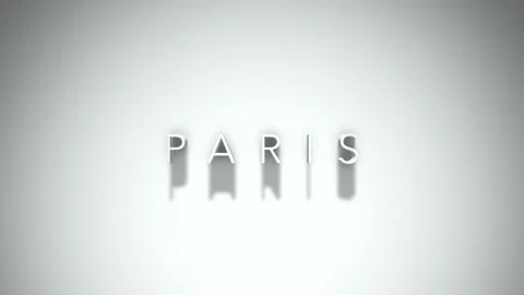 Paris 3D title animation with shadows on a white background Stock Footage 259651354