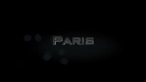 Paris 3D title word made with metal animation text on transparent black Stock Footage 255232202