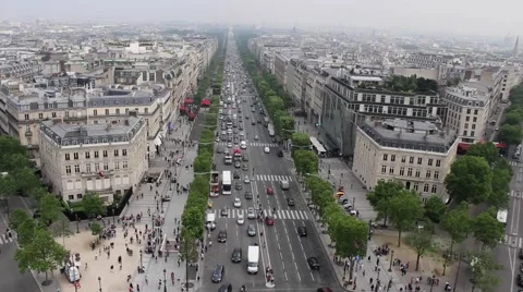 Paris from above (Arc de Triomphe) Video stock 67906485