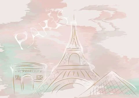 Paris, abstract skyline Stock Illustration