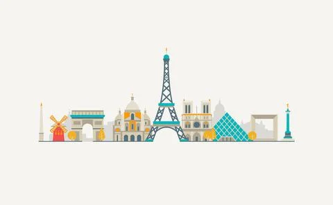 Paris abstract skyline Stock Illustration