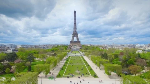 Paris Aerial View 1 Stock Footage 121402773