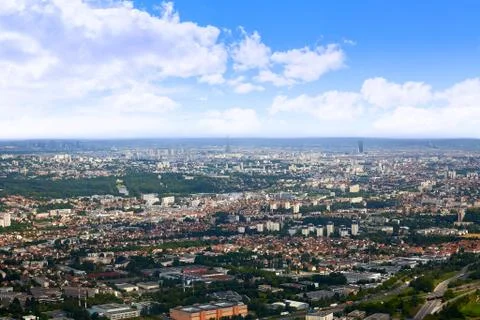 Paris aerial view with Eiffel tower France Stock Photos