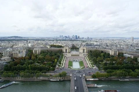 Paris, aerial view from the Eiffel Tower. Trocadero Stock Photos