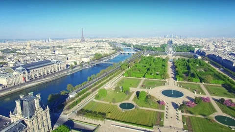 Paris Aerial View Stock Footage 97104684