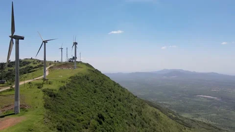 Paris agreement of wind and clean energy against climate change, green Stock Footage 149485292