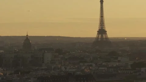Paris and the Eiffel tower by drone Stock Footage 301312267