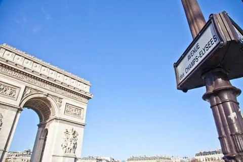 Paris - Arc de Triomphe The Arc de Triomphe (Arc de Triomphe de l Étoile) .. Stock-Fotos