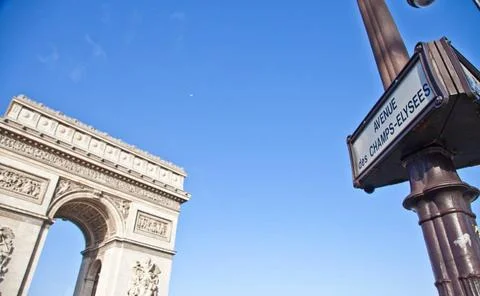 Paris - Arc de Triomphe The Arc de Triomphe (Arc de Triomphe de l Étoile) .. Stock-Fotos