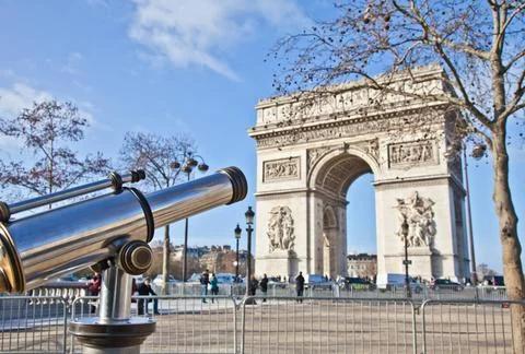 Paris - Arc de Triomphe The Arc de Triomphe (Arc de Triomphe de l Étoile) .. Stock-Fotos