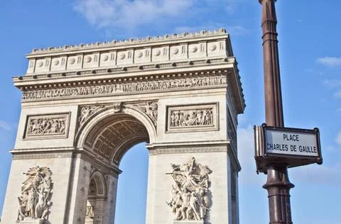 Paris - Arc de Triomphe The Arc de Triomphe (Arc de Triomphe de l Étoile) .. Stock-Fotos